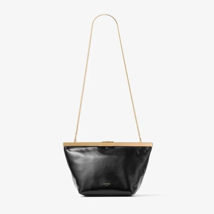 Ganache svart bikerläder-clutch Ganache svart bikerläder-clutch