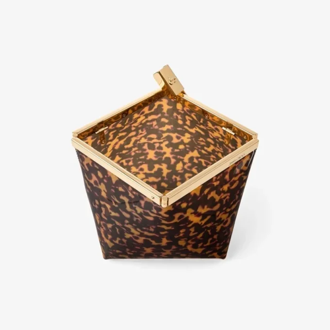 Ganache transparent clutchväska i sköldpaddsmönster