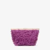 Ganache Violet Orchid satinclutch med broderade blomblad Ganache Violet Orchid satinclutch med broderade blomblad