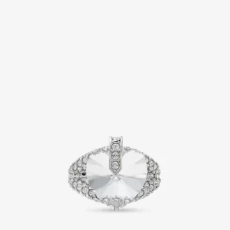 Heart Double Ring Silverfinish Heart Double Ring med kristaller Heart Double Ring Silverfinish Heart Double Ring med kristaller