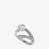 Heart Double Ring Silverfinish Heart Double Ring med kristaller Heart Double Ring Silverfinish Heart Double Ring med kristaller