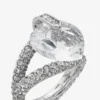 Heart Double Ring Silverfinish Heart Double Ring med kristaller Heart Double Ring Silverfinish Heart Double Ring med kristaller