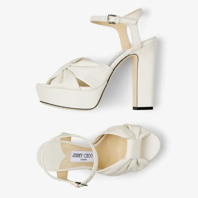 Heloise 120 Latte plattformssandaler i nappaläder Heloise 120 Latte plattformssandaler i nappaläder