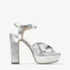 Heloise 120 silvermetalliskt nappaläderplattformsandaler Heloise 120 silvermetalliskt nappaläderplattformsandaler