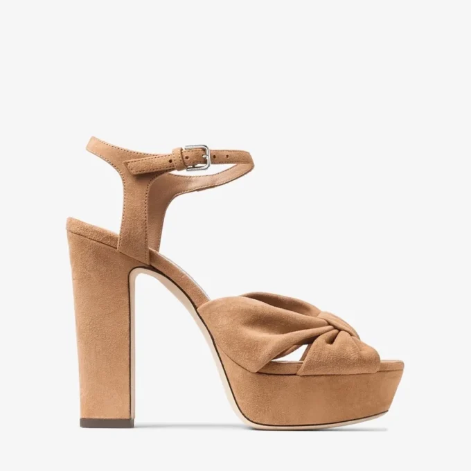 Heloise 120 Toffee Suede Platform Sandals Heloise 120 Toffee Suede Platform Sandals