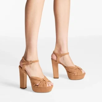 Heloise 120 Toffee Suede Platform Sandals