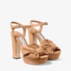 Heloise 120 Toffee Suede Platform Sandals Heloise 120 Toffee Suede Platform Sandals