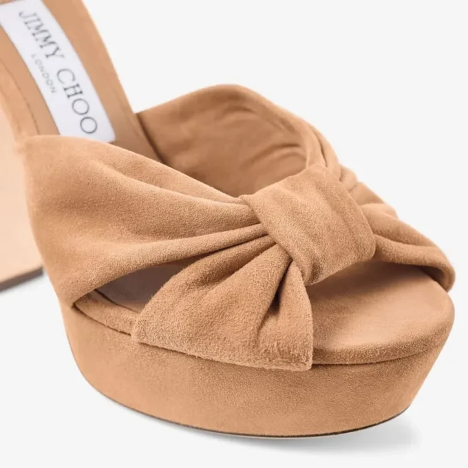 Heloise 120 Toffee Suede Platform Sandals Heloise 120 Toffee Suede Platform Sandals