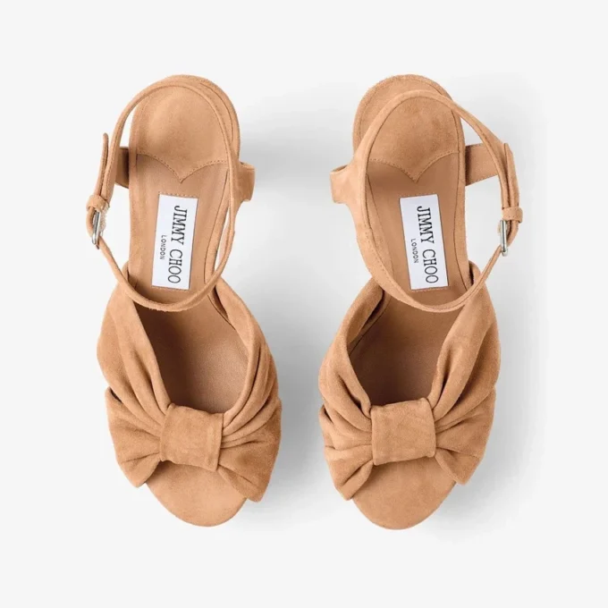 Heloise 120 Toffee Suede Platform Sandals Heloise 120 Toffee Suede Platform Sandals