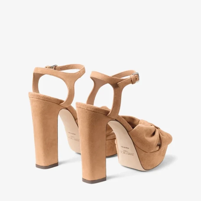 Heloise 120 Toffee Suede Platform Sandals Heloise 120 Toffee Suede Platform Sandals