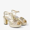 Heloise 80 Guld Vintage Metallic Läderplattformssandaler Heloise 80 Guld Vintage Metallic Läderplattformssandaler