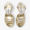 Heloise 80 Guld Vintage Metallic Läderplattformssandaler Heloise 80 Guld Vintage Metallic Läderplattformssandaler