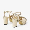 Heloise 80 Guld Vintage Metallic Läderplattformssandaler Heloise 80 Guld Vintage Metallic Läderplattformssandaler