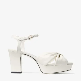 Heloise 80 Latte plattformssandaler i nappaläder