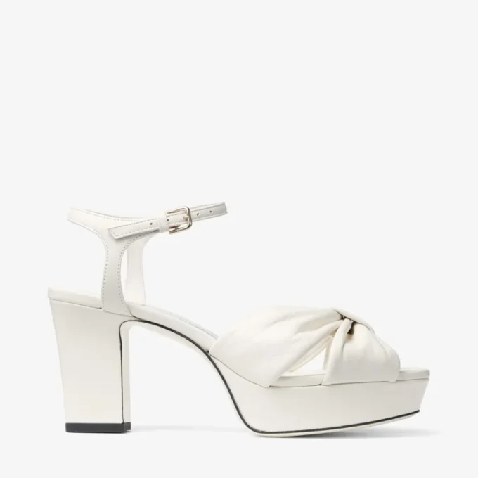 Heloise 80 Latte plattformssandaler i nappaläder Heloise 80 Latte plattformssandaler i nappaläder