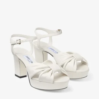 Heloise 80 Latte plattformssandaler i nappaläder
