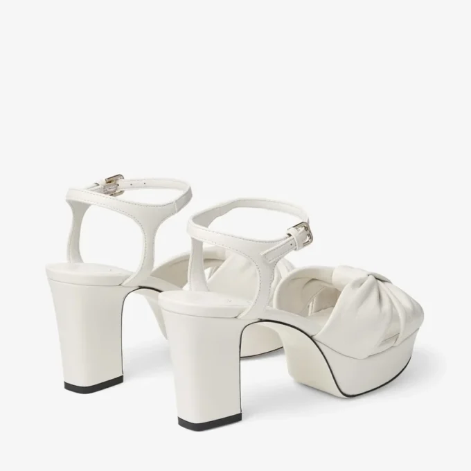 Heloise 80 Latte plattformssandaler i nappaläder Heloise 80 Latte plattformssandaler i nappaläder