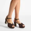 Heloise 80 plattformssandaler i chokladbrunt mocka Heloise 80 plattformssandaler i chokladbrunt mocka