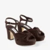 Heloise 80 plattformssandaler i chokladbrunt mocka Heloise 80 plattformssandaler i chokladbrunt mocka