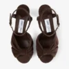 Heloise 80 plattformssandaler i chokladbrunt mocka Heloise 80 plattformssandaler i chokladbrunt mocka