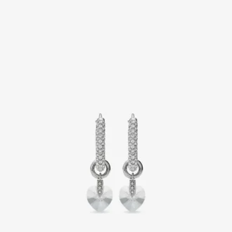Hjärtformade örhängen i silverfinish med kristaller Hjärtformade örhängen i silverfinish med kristaller