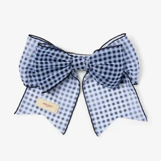 Hårspänne med rosett Hårspänne med rosett i marinblå mini-gingham-organza