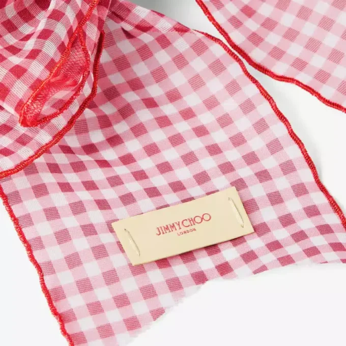 Hårspänne med rosett Ruby Red Mix Mini Gingham Organza hårspänne med rosett
