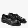 Ivy Loafer – svarta loafers i läder med krokodilprägling