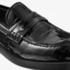 Ivy Loafer – svarta loafers i läder med krokodilprägling