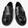 Ivy Loafer – svarta loafers i läder med krokodilprägling