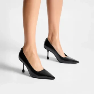 Ixia 80 svarta pumps i nappaläder
