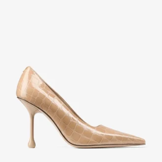 Ixia 95 Chai Pumps i glänsande läder med krokodilprägling