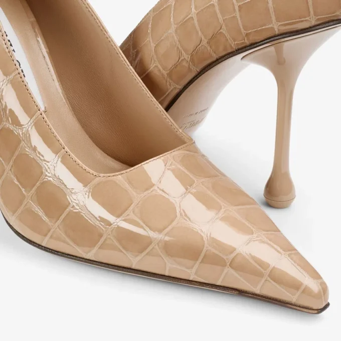 Ixia 95 Chai Pumps i glänsande läder med krokodilprägling Ixia 95 Chai Pumps i glänsande läder med krokodilprägling