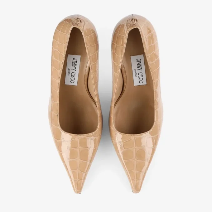 Ixia 95 Chai Pumps i glänsande läder med krokodilprägling Ixia 95 Chai Pumps i glänsande läder med krokodilprägling