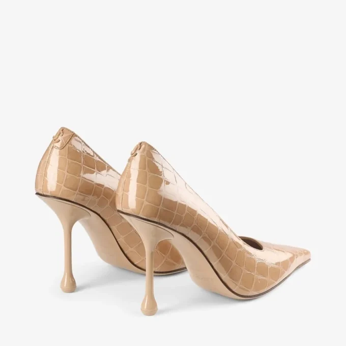 Ixia 95 Chai Pumps i glänsande läder med krokodilprägling Ixia 95 Chai Pumps i glänsande läder med krokodilprägling