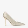 Ixia 95 Gula pumps i satin med strass Ixia 95 Gula pumps i satin med strass