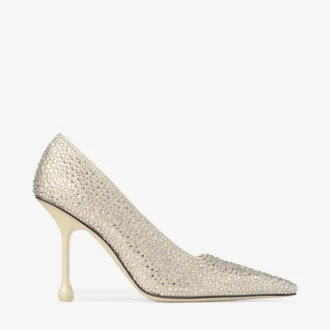 Ixia 95 Gula pumps i satin med strass