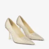 Ixia 95 Gula pumps i satin med strass Ixia 95 Gula pumps i satin med strass