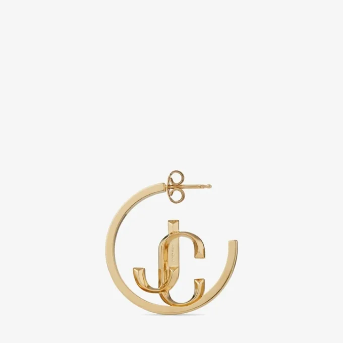 Jc Monogram Hoops Guldfinish metall Jc Monogram Hoops
