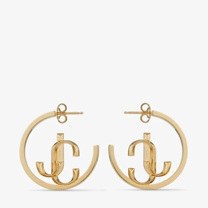 Jc Monogram Hoops Guldfinish metall Jc Monogram Hoops