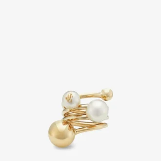 Jc Multi Pearl Ring – guldfärgad metallring med pärlor Jc Multi Pearl Ring – guldfärgad metallring med pärlor