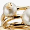 Jc Multi Pearl Ring – guldfärgad metallring med pärlor