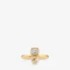 Jc Pearl Cube Ring Guldring med pärla och kristallkub Jc Pearl Cube Ring Guldring med pärla och kristallkub