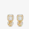 Jc Pearl Cube Studs Guldörhängen med pärla och kristallkub Jc Pearl Cube Studs Guldörhängen med pärla och kristallkub