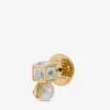 Jc Pearl Cube Studs Guldörhängen med pärla och kristallkub Jc Pearl Cube Studs Guldörhängen med pärla och kristallkub