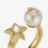 Jc Star Pearl Ring Guldfärgad metallring med kristallstjärna och pärla