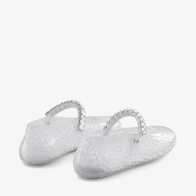 Jelly Clear Jelly-ballerinaskor med kristallprydnad Jelly Clear Jelly-ballerinaskor med kristallprydnad
