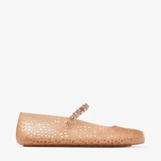 Jelly Light Toffee-ballerinaskor med kristallprydnad