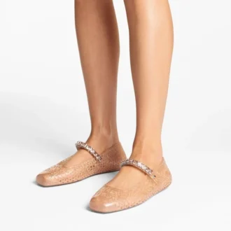 Jelly Light Toffee-ballerinaskor med kristallprydnad