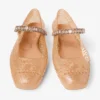 Jelly Light Toffee-ballerinaskor med kristallprydnad Jelly Light Toffee-ballerinaskor med kristallprydnad